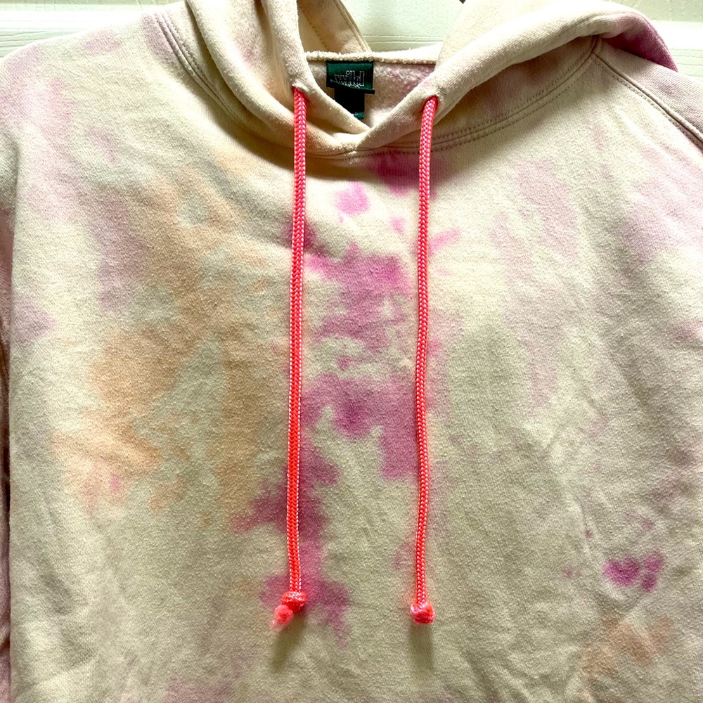 Wild Fable Pink Tie Dye Semi-Cropped Sweatshirt Hoodie - Picture 3 of 4